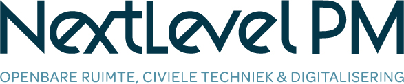 NextLevel PM Wordmark with slogan blue